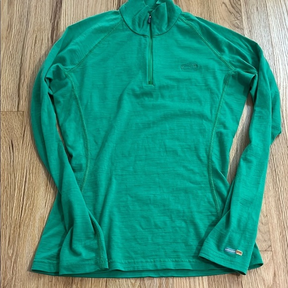Icebreaker Green Bodyfit 200 Chakra Merino Wool 1/4 Zip Top Sz S - Picture 1 of 8